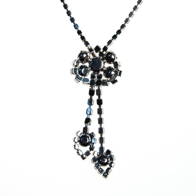 Vintage Art Deco Diamante Crystal Necklace, Dangle, Silver Tone Setting, Fish Hook Clasp by Art Deco - Vintage Meet Modern Vintage Jewelry - Chicago, Illinois - #oldhollywoodglamour #vintagemeetmodern #designervintage #jewelrybox #antiquejewelry #vintagejewelry