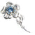 Vintage 1950s Coro Silver Flower Brooch with Light Blue Rhinestones, Silver Tone Setting, Brooches and Pins