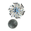 Vintage Coro Silver Pinwheel Brooch with Light Blue Rhinestones, Brooches and Pins by Coro - Vintage Meet Modern Vintage Jewelry - Chicago, Illinois - #oldhollywoodglamour #vintagemeetmodern #designervintage #jewelrybox #antiquejewelry #vintagejewelry
