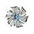 Vintage Coro Silver Pinwheel Brooch with Light Blue Rhinestones, Brooches and Pins