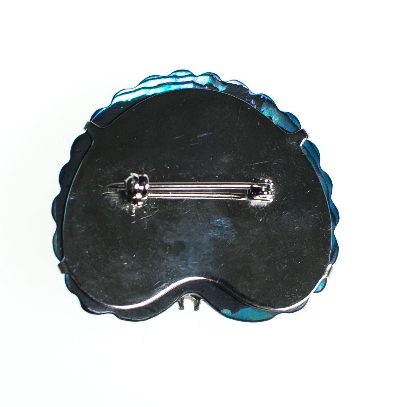 Vintage Blue Abalone Shell Silver Tone Peacock Brooch by 1960s - Vintage Meet Modern Vintage Jewelry - Chicago, Illinois - #oldhollywoodglamour #vintagemeetmodern #designervintage #jewelrybox #antiquejewelry #vintagejewelry