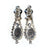 Vintage Etched Crystal Earrings, Diamante Crystals, Dangle Earrings, Silver Tone Setting, Clip-on