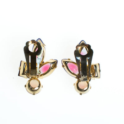 Vintage Pink and Purple Rhinestone Statement Earrings by 1950s - Vintage Meet Modern Vintage Jewelry - Chicago, Illinois - #oldhollywoodglamour #vintagemeetmodern #designervintage #jewelrybox #antiquejewelry #vintagejewelry