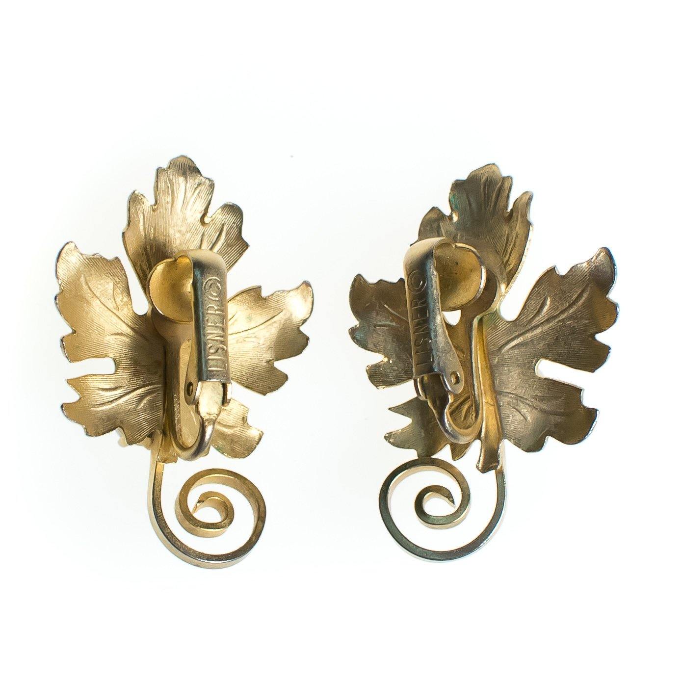 Vintage 1950s Mid Century Modern Lisner Gold Leaf with Pearl Earrings, Gold Tone Leaf, Faux Pearl, Clip-on by Lisner - Vintage Meet Modern Vintage Jewelry - Chicago, Illinois - #oldhollywoodglamour #vintagemeetmodern #designervintage #jewelrybox #antiquejewelry #vintagejewelry