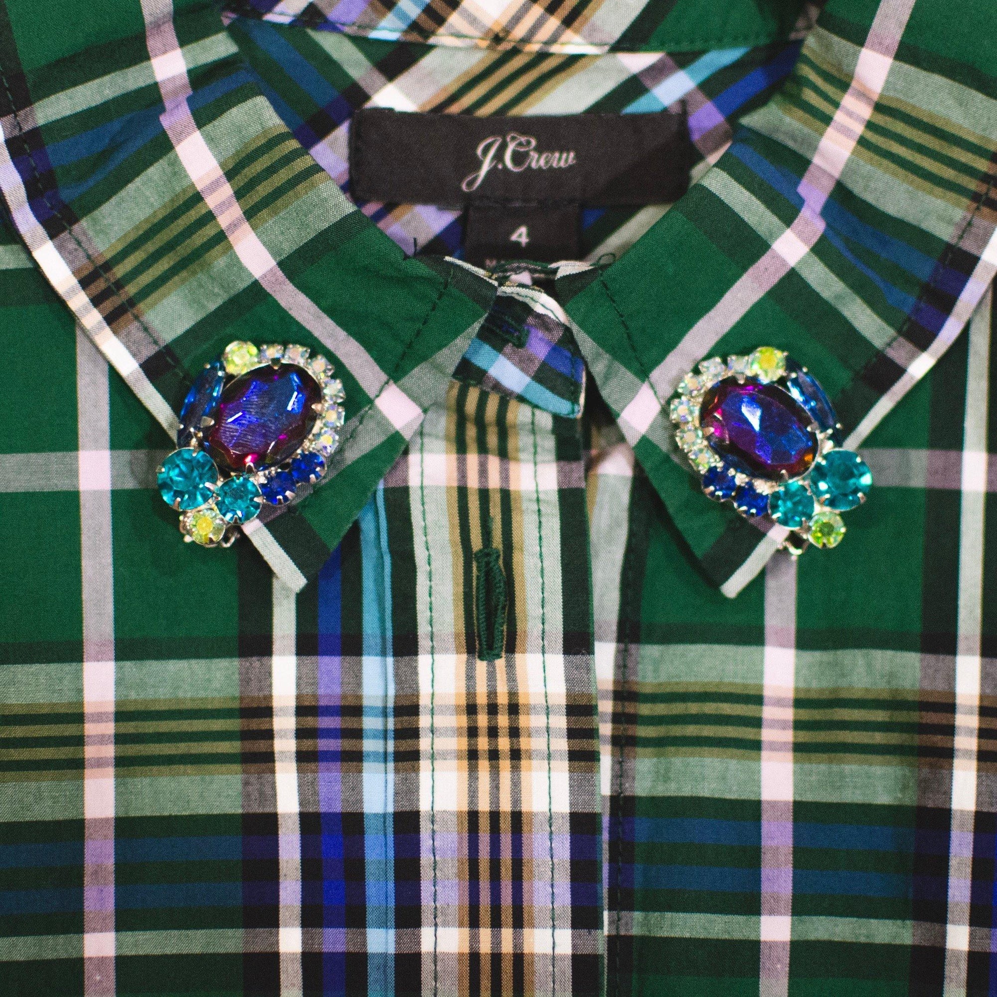 Vintage Juliana Peacock Blue Statement Earrings, Blue Rhinestones, Purple Rhinestone, Green Rhinestone, Silver Tone Setting, Clip-on by Juliana - Vintage Meet Modern Vintage Jewelry - Chicago, Illinois - #oldhollywoodglamour #vintagemeetmodern #designervintage #jewelrybox #antiquejewelry #vintagejewelry