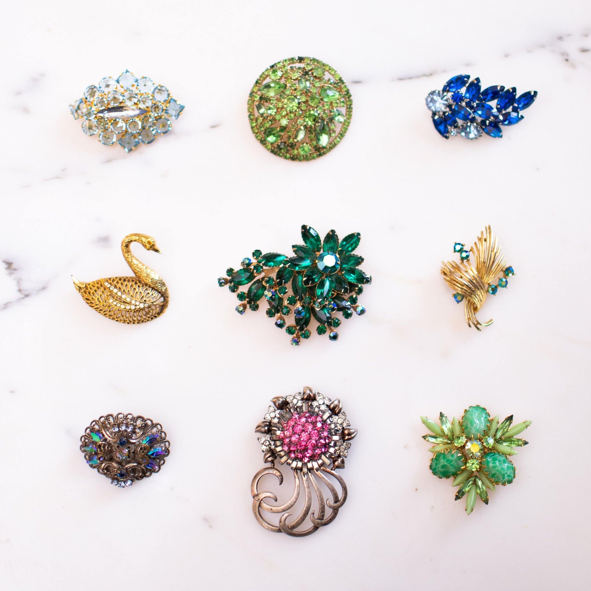 Vintage Pennino Sterlin Silver Brooch, Pink and Clear Rhinestones, Silver Tone Setting, Brooches and Pins by Pennino - Vintage Meet Modern Vintage Jewelry - Chicago, Illinois - #oldhollywoodglamour #vintagemeetmodern #designervintage #jewelrybox #antiquejewelry #vintagejewelry