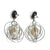 Vintage Mod Silver Caged Pearl Dangling Statement Earrings
