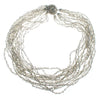 Vintage Made in Japan Silver Glitter Bead Multi Strand Torsade Necklace by Made in Japan - Vintage Meet Modern Vintage Jewelry - Chicago, Illinois - #oldhollywoodglamour #vintagemeetmodern #designervintage #jewelrybox #antiquejewelry #vintagejewelry