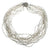 Vintage Made in Japan Silver Glitter Bead Multi Strand Torsade Necklace