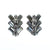 Vintage Chevron Stacked Baguette Diamante Crystal Earrings, Silver Tone Setting, Clip-on