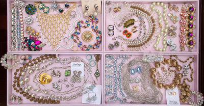 Vintage Swarovski Crystal Earrings in Jewel Toes, Green Pink and Blue, Flame Ear Crawler Design by Swarovski - Vintage Meet Modern Vintage Jewelry - Chicago, Illinois - #oldhollywoodglamour #vintagemeetmodern #designervintage #jewelrybox #antiquejewelry #vintagejewelry