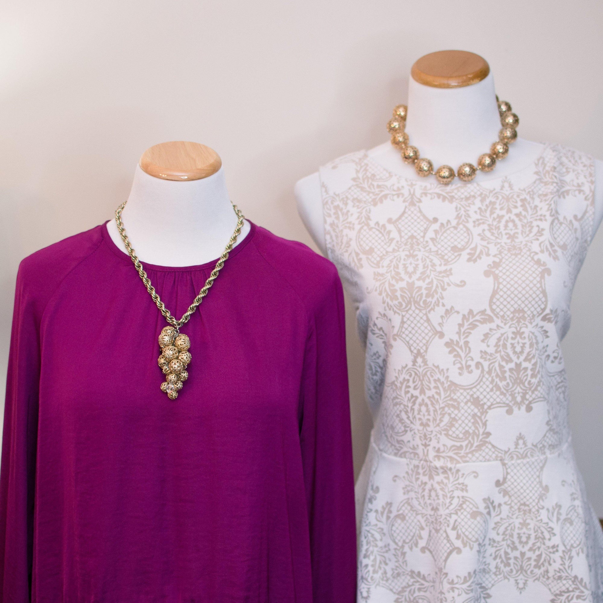 Vintage Napier Chunky Filigree Bead Necklace by Napier - Vintage Meet Modern Vintage Jewelry - Chicago, Illinois - #oldhollywoodglamour #vintagemeetmodern #designervintage #jewelrybox #antiquejewelry #vintagejewelry