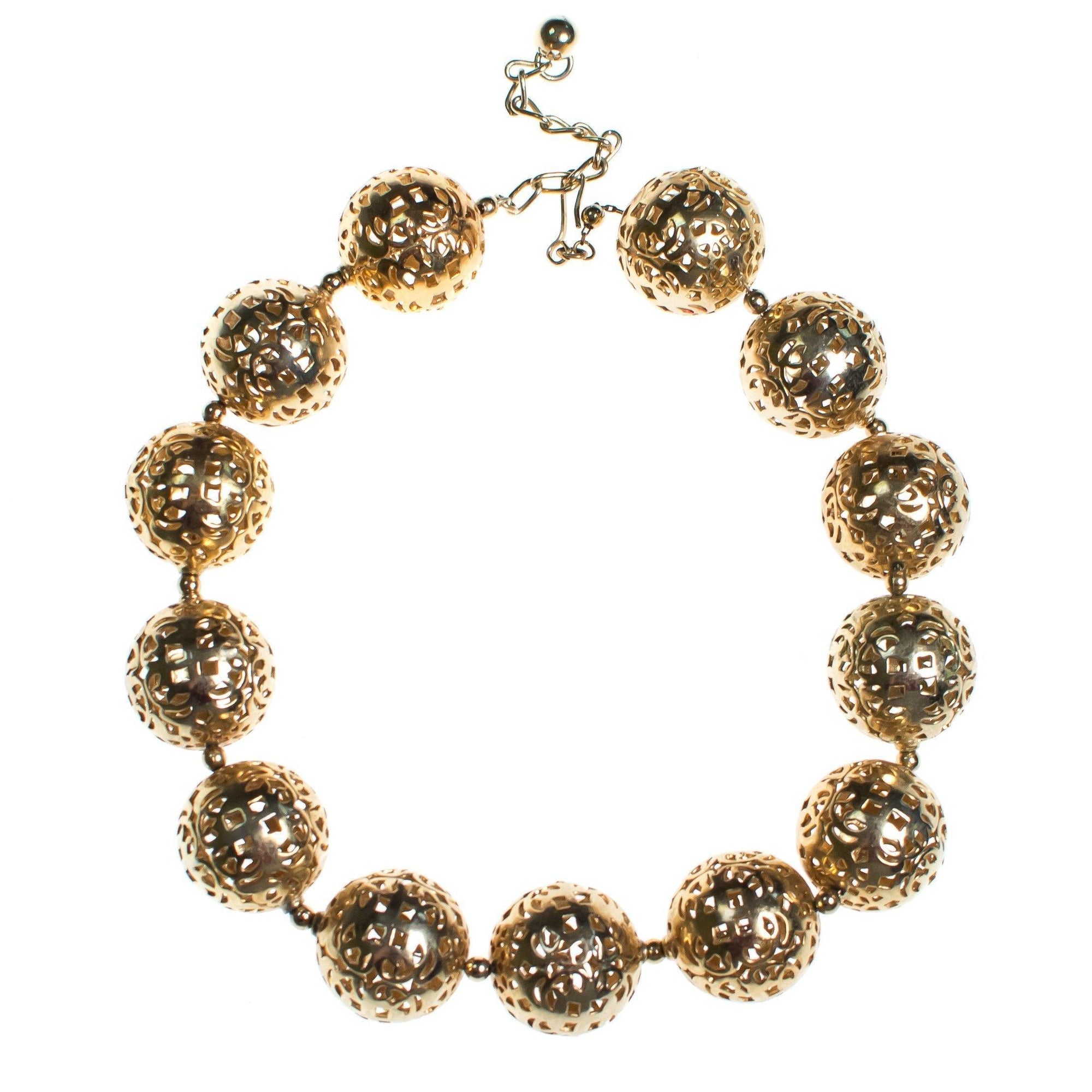 Vintage Napier Chunky Filigree Bead Necklace by Napier - Vintage Meet Modern Vintage Jewelry - Chicago, Illinois - #oldhollywoodglamour #vintagemeetmodern #designervintage #jewelrybox #antiquejewelry #vintagejewelry