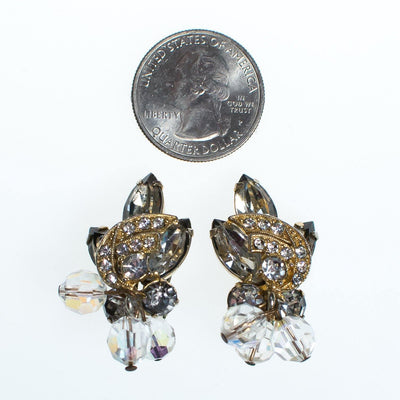 Vintage Juliana Marquise and Beaded Crystal Statement Earrings, Clip On by Juliana - Vintage Meet Modern Vintage Jewelry - Chicago, Illinois - #oldhollywoodglamour #vintagemeetmodern #designervintage #jewelrybox #antiquejewelry #vintagejewelry