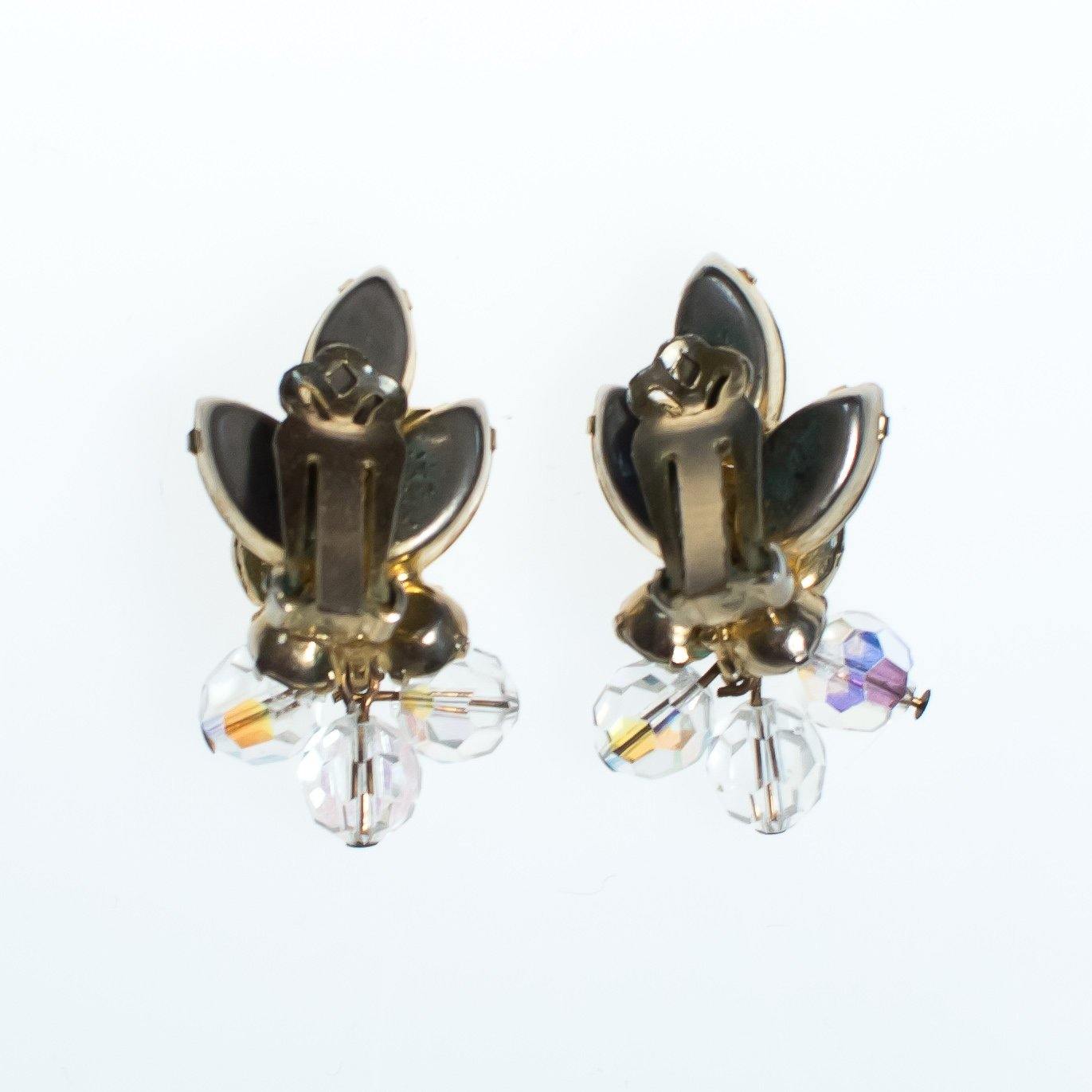 Vintage Juliana Marquise and Beaded Crystal Statement Earrings, Clip On by Juliana - Vintage Meet Modern Vintage Jewelry - Chicago, Illinois - #oldhollywoodglamour #vintagemeetmodern #designervintage #jewelrybox #antiquejewelry #vintagejewelry