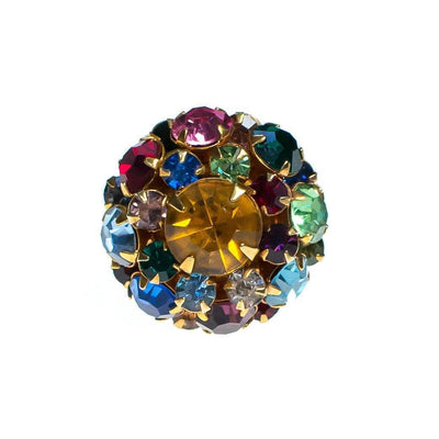 Vintage Judy Lee Rainbow Rhinestone Statement Ring by Judy Lee - Vintage Meet Modern Vintage Jewelry - Chicago, Illinois - #oldhollywoodglamour #vintagemeetmodern #designervintage #jewelrybox #antiquejewelry #vintagejewelry