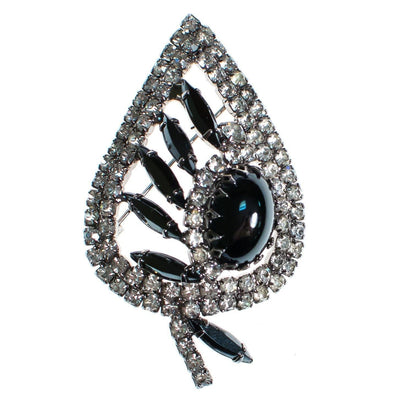 Vintage Juliana Hematite and Diamante Rhinestone Leaf Brooch, 1960s by Juliana - Vintage Meet Modern Vintage Jewelry - Chicago, Illinois - #oldhollywoodglamour #vintagemeetmodern #designervintage #jewelrybox #antiquejewelry #vintagejewelry