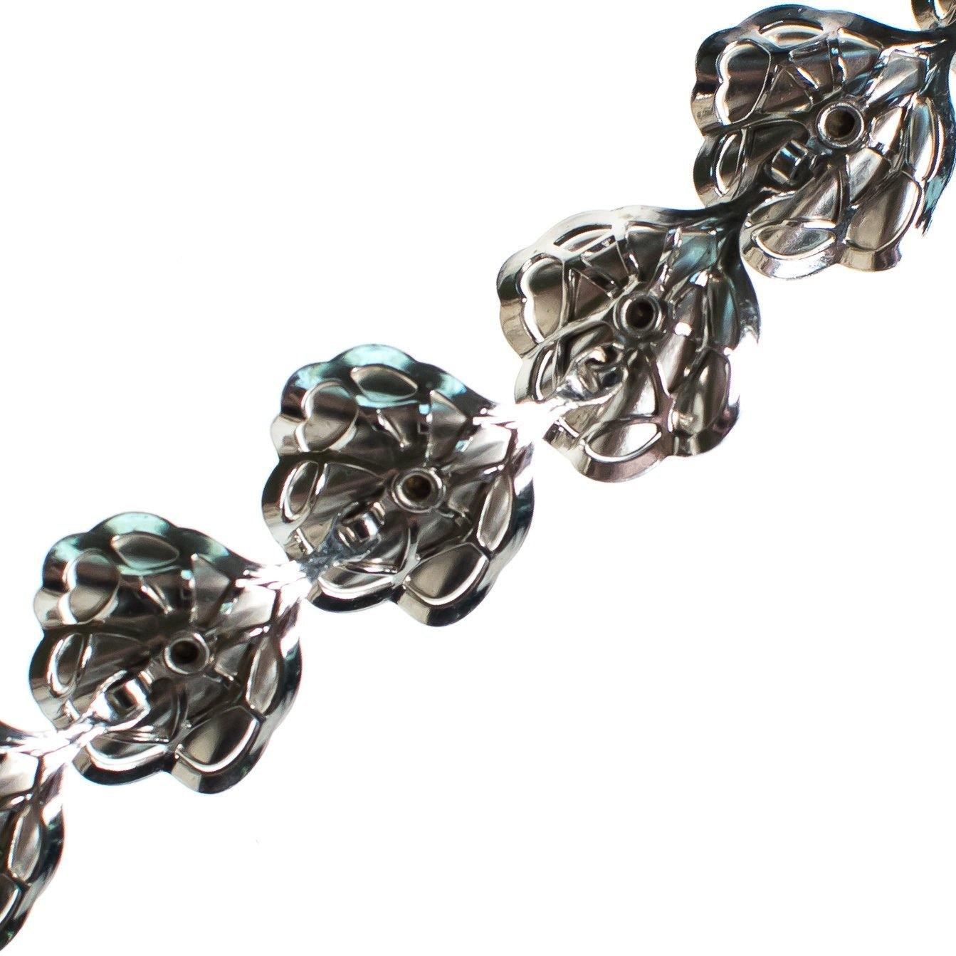 Vintage Old Hollywood Glam Mid Century Modern Silver Shell Bracelet with Rhinestones by 1950s - Vintage Meet Modern Vintage Jewelry - Chicago, Illinois - #oldhollywoodglamour #vintagemeetmodern #designervintage #jewelrybox #antiquejewelry #vintagejewelry