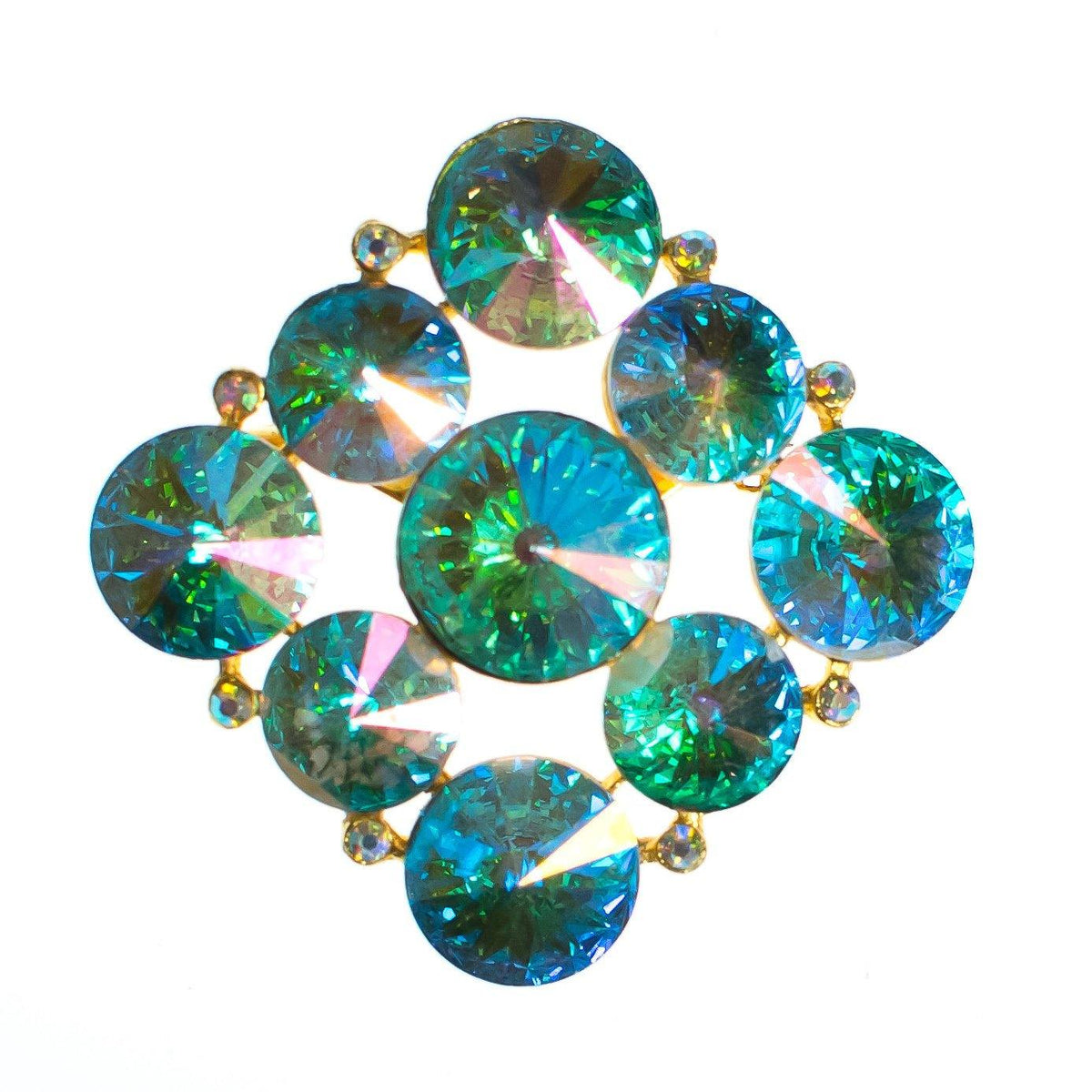 Vintage Weiss Sparkling Aurora Borealis Iridescent Rhinestone Brooch