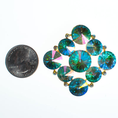 Vintage Weiss Sparkling Aurora Borealis Iridescent Rhinestone Brooch by Weiss - Vintage Meet Modern Vintage Jewelry - Chicago, Illinois - #oldhollywoodglamour #vintagemeetmodern #designervintage #jewelrybox #antiquejewelry #vintagejewelry