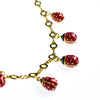 Vintage Joan Rivers Lady Bug Charm Necklace, Red, Black, and Gold Lady Bug Dangles, Gold Tone Necklace, Lobster Clasp by Joan Rivers - Vintage Meet Modern Vintage Jewelry - Chicago, Illinois - #oldhollywoodglamour #vintagemeetmodern #designervintage #jewelrybox #antiquejewelry #vintagejewelry