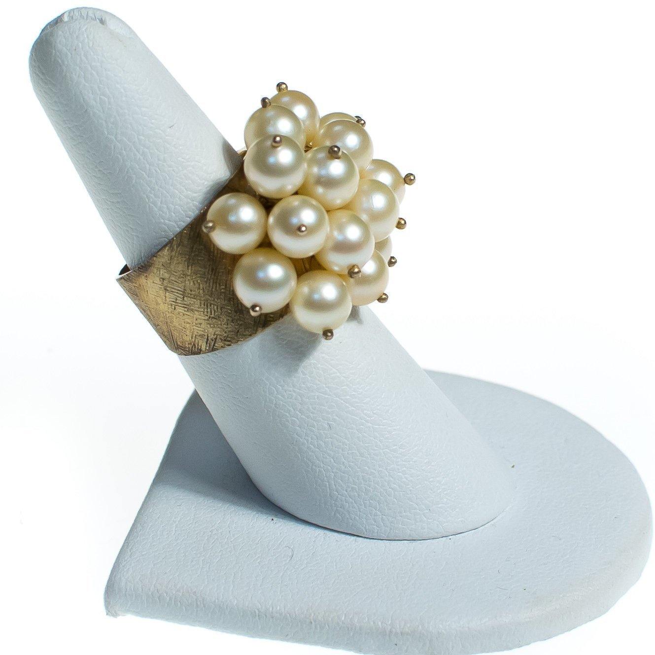 Vintage 1960s Cluster Pearl Statement Ring by 1960s - Vintage Meet Modern Vintage Jewelry - Chicago, Illinois - #oldhollywoodglamour #vintagemeetmodern #designervintage #jewelrybox #antiquejewelry #vintagejewelry