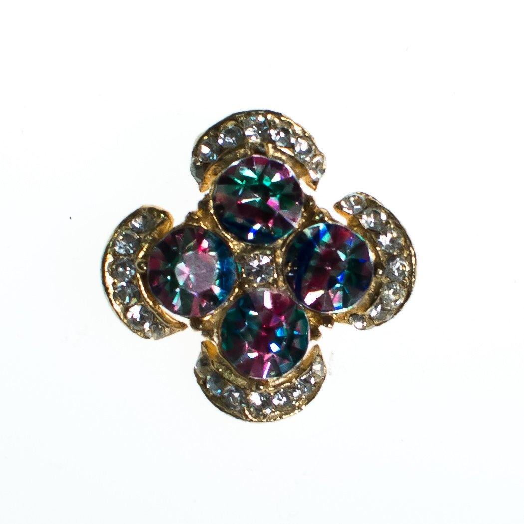 Vintage Rainbow Iris and Diamante Rhinestone Brooch, Scatter Pin by 1950s - Vintage Meet Modern Vintage Jewelry - Chicago, Illinois - #oldhollywoodglamour #vintagemeetmodern #designervintage #jewelrybox #antiquejewelry #vintagejewelry