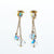 Vintage Dangling Aurora Borealis Faceted Crystal Cha Cha Earrings, Clip On, Old Hollywood Glam