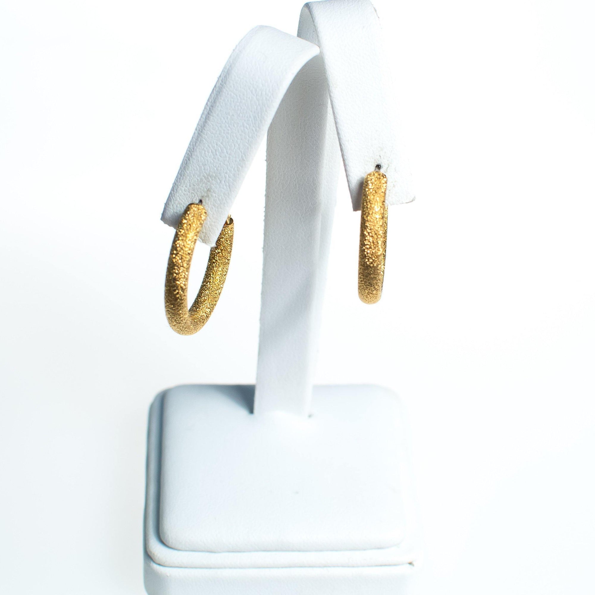 Vintage Joan Rivers Brushed Gold Large Circular Link Necklace and Hoop Earrings Set, Gold Tone Setting, Pierced, Lobster Claw Clasp by Joan Rivers - Vintage Meet Modern Vintage Jewelry - Chicago, Illinois - #oldhollywoodglamour #vintagemeetmodern #designervintage #jewelrybox #antiquejewelry #vintagejewelry