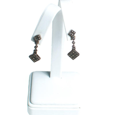 Vintage Sterling Sterling Silver and Marcasite Drop Earrings by Sterling Silver - Vintage Meet Modern Vintage Jewelry - Chicago, Illinois - #oldhollywoodglamour #vintagemeetmodern #designervintage #jewelrybox #antiquejewelry #vintagejewelry