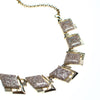 Vintage Glitter Lucite  Necklace, Gold, Silver, and Clear Lucite Gemstones, Fish Hook Clasp by Lucite - Vintage Meet Modern Vintage Jewelry - Chicago, Illinois - #oldhollywoodglamour #vintagemeetmodern #designervintage #jewelrybox #antiquejewelry #vintagejewelry