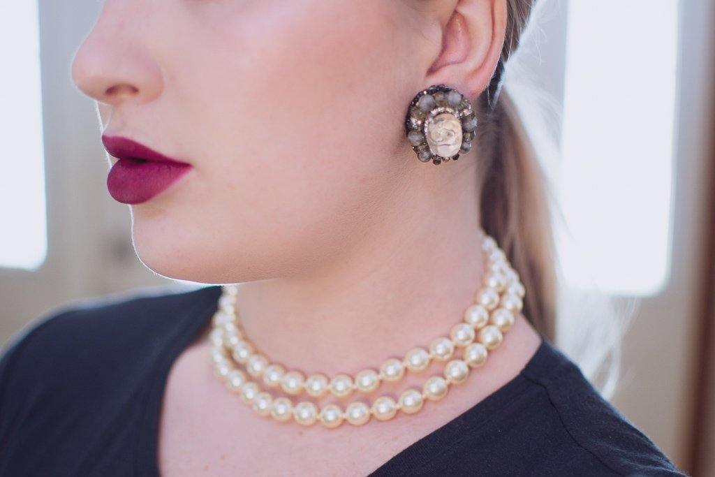 Vintage Ice Crystal and Smoke Rhinestone Statement Earrings by 1950s - Vintage Meet Modern Vintage Jewelry - Chicago, Illinois - #oldhollywoodglamour #vintagemeetmodern #designervintage #jewelrybox #antiquejewelry #vintagejewelry