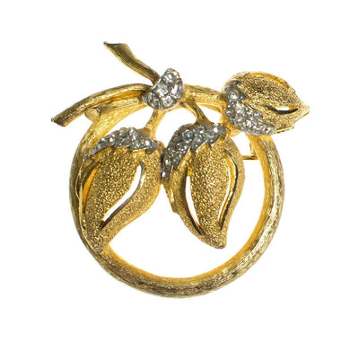 Vintage BSK Flower Brooch, Diamante Crystals, Brushed Gold Tone Setting, Brooches and Pins by BSK - Vintage Meet Modern Vintage Jewelry - Chicago, Illinois - #oldhollywoodglamour #vintagemeetmodern #designervintage #jewelrybox #antiquejewelry #vintagejewelry