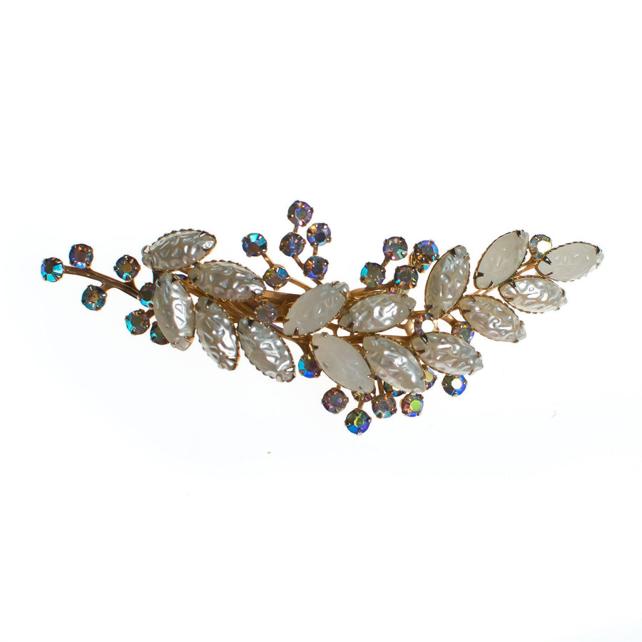 Vintage Judy Lee Brooch with Pearls and Aurora Borealis Rhinestones by Judy Lee - Vintage Meet Modern Vintage Jewelry - Chicago, Illinois - #oldhollywoodglamour #vintagemeetmodern #designervintage #jewelrybox #antiquejewelry #vintagejewelry