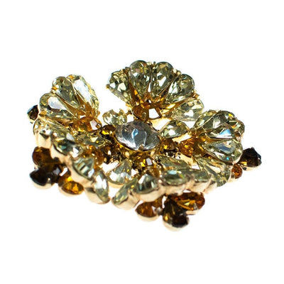 Vintage Amber Citrine Smokey Topaz and Diamante Rhinestone Pinwheel Brooch by 1950s - Vintage Meet Modern Vintage Jewelry - Chicago, Illinois - #oldhollywoodglamour #vintagemeetmodern #designervintage #jewelrybox #antiquejewelry #vintagejewelry