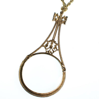 Vintage Huge Florenza Magnify Glass Pendant Statement Necklace by Florezna - Vintage Meet Modern Vintage Jewelry - Chicago, Illinois - #oldhollywoodglamour #vintagemeetmodern #designervintage #jewelrybox #antiquejewelry #vintagejewelry