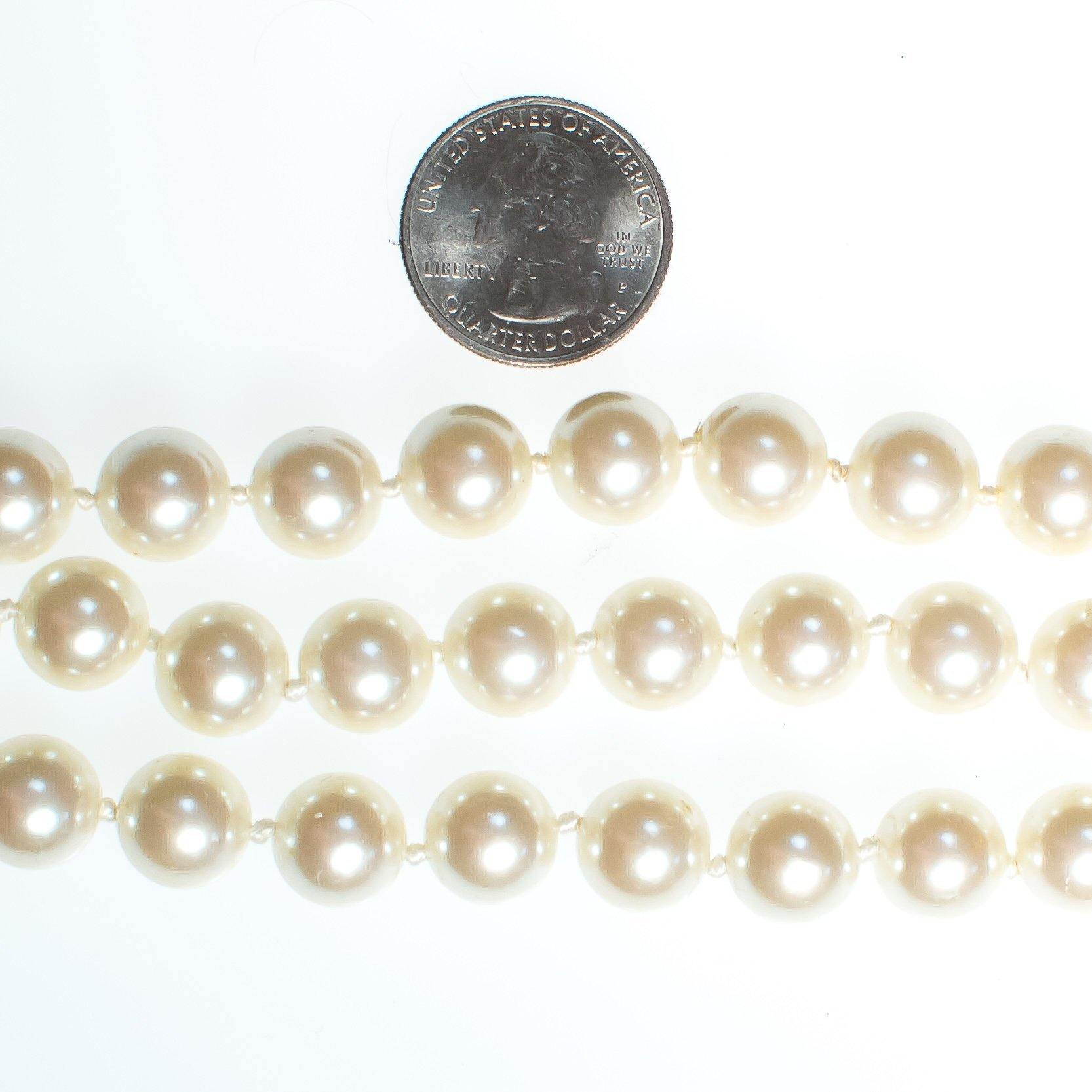 Vintage Triple Strand Faux Pearl Bracelet, Multi-strand, Slide Lock by Pearls - Vintage Meet Modern Vintage Jewelry - Chicago, Illinois - #oldhollywoodglamour #vintagemeetmodern #designervintage #jewelrybox #antiquejewelry #vintagejewelry