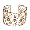 Vintage Krementz Rose and Yellow Gold Floral Scroll Cuff Bracelet by Krementz - Vintage Meet Modern Vintage Jewelry - Chicago, Illinois - #oldhollywoodglamour #vintagemeetmodern #designervintage #jewelrybox #antiquejewelry #vintagejewelry