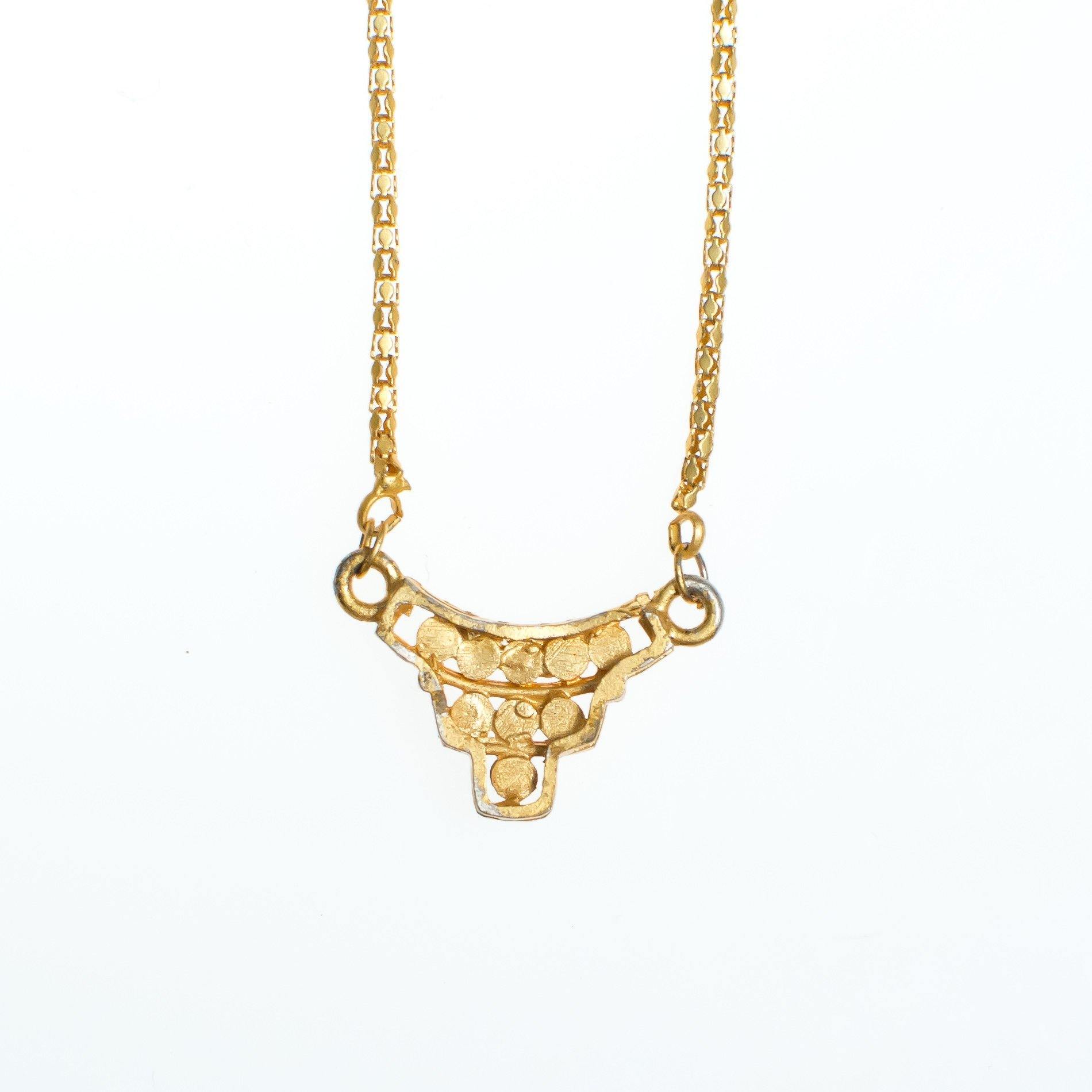 Vintage Modernist Minimalist Rhinestone Pendant Necklace by 1990s - Vintage Meet Modern Vintage Jewelry - Chicago, Illinois - #oldhollywoodglamour #vintagemeetmodern #designervintage #jewelrybox #antiquejewelry #vintagejewelry