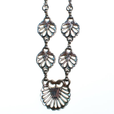 Vintage Mid Century Modern Retro Silver Shell Necklace by 1950s - Vintage Meet Modern Vintage Jewelry - Chicago, Illinois - #oldhollywoodglamour #vintagemeetmodern #designervintage #jewelrybox #antiquejewelry #vintagejewelry