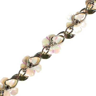 Vintage Coro Purple and White Flower Flower Bracelet by 1950s - Vintage Meet Modern Vintage Jewelry - Chicago, Illinois - #oldhollywoodglamour #vintagemeetmodern #designervintage #jewelrybox #antiquejewelry #vintagejewelry