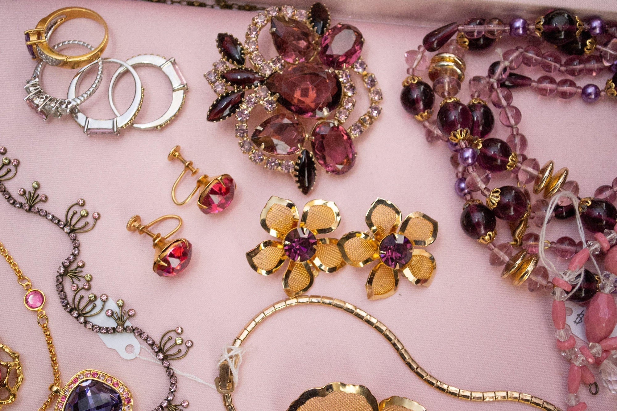 Vintage Purple Rhinestones Brooch, Silver Tone Setting, Brooches and Pins by Mid Century Modern - Vintage Meet Modern Vintage Jewelry - Chicago, Illinois - #oldhollywoodglamour #vintagemeetmodern #designervintage #jewelrybox #antiquejewelry #vintagejewelry