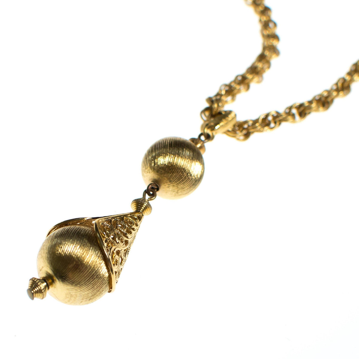 Vintage Monet Gold Bolero Necklace, Pendant, Gold Tone Setting, Spring Ring Clasp