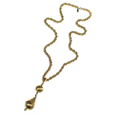 Vintage Monet Gold Bolero Necklace, Pendant, Gold Tone Setting, Spring Ring Clasp by Monet - Vintage Meet Modern Vintage Jewelry - Chicago, Illinois - #oldhollywoodglamour #vintagemeetmodern #designervintage #jewelrybox #antiquejewelry #vintagejewelry