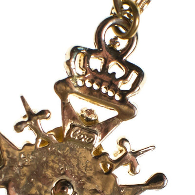 Vintage Coro Red Enamel and Rhinestone Heraldic Pendant Necklace by Coro - Vintage Meet Modern Vintage Jewelry - Chicago, Illinois - #oldhollywoodglamour #vintagemeetmodern #designervintage #jewelrybox #antiquejewelry #vintagejewelry