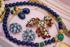 Vintage Lapis Bead and Emerald Lucite Beaded Statement Necklace by 1980s - Vintage Meet Modern Vintage Jewelry - Chicago, Illinois - #oldhollywoodglamour #vintagemeetmodern #designervintage #jewelrybox #antiquejewelry #vintagejewelry