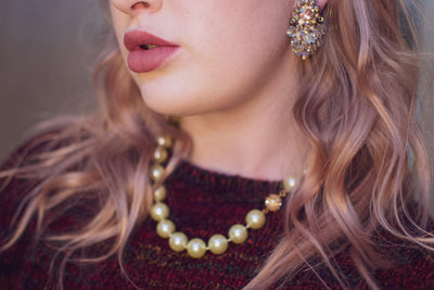 Vintage Juliana Aurora Borealis Crystal Beaded Statement Earrings, Clip On by Juliana - Vintage Meet Modern Vintage Jewelry - Chicago, Illinois - #oldhollywoodglamour #vintagemeetmodern #designervintage #jewelrybox #antiquejewelry #vintagejewelry