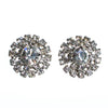 Vintage Round Diamante Crystal Rhinestone Earrings, Silver Tone Setting, Clip-on by Art Deco - Vintage Meet Modern Vintage Jewelry - Chicago, Illinois - #oldhollywoodglamour #vintagemeetmodern #designervintage #jewelrybox #antiquejewelry #vintagejewelry