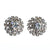 Vintage Round Diamante Crystal Rhinestone Earrings, Silver Tone Setting, Clip-on