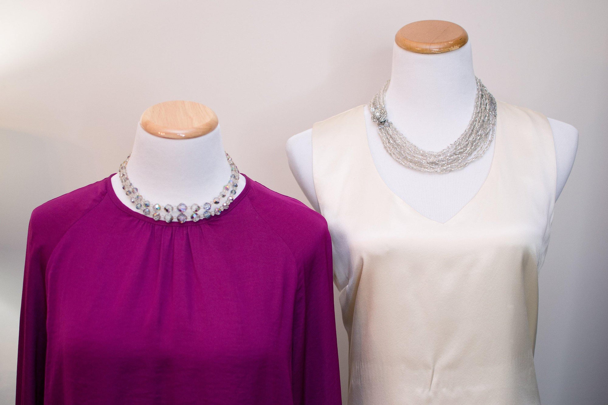 Vintage Made in Japan Silver Glitter Bead Multi Strand Torsade Necklace by Made in Japan - Vintage Meet Modern Vintage Jewelry - Chicago, Illinois - #oldhollywoodglamour #vintagemeetmodern #designervintage #jewelrybox #antiquejewelry #vintagejewelry